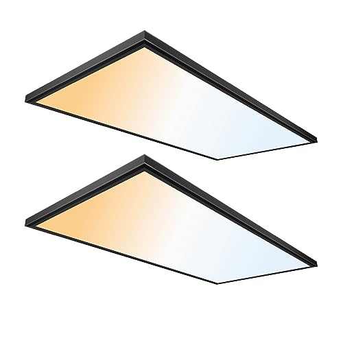 Image of UltraLux 2x4 Surface Mount Slim LED Panel Dimmable 3CCT Matte Black 2Pk