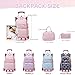 3Pcs Girls Rolling Backpack Kids Bookbag with Wheels Set Elementary Students Outdoors Trolley Schoolbag