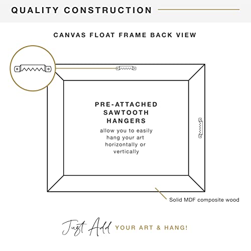 Image of MCS Canvas Float Frames 11x14 Frame, Black Frame for Finished Canvases, Vertical & Horizontal Wall Hanging Large Frame with Adhesive for Canvas Paintings (3-Pack)