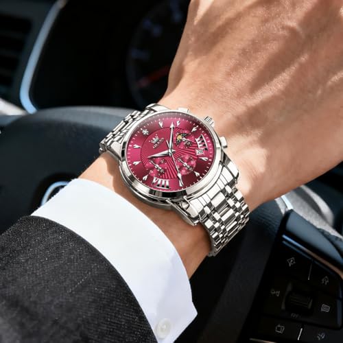 Image of OLEVS Watch for Men Original Chronograph Analog Quartz Waterproof Watch Luxury Premium Businesse Diamond Mens Dress Watches