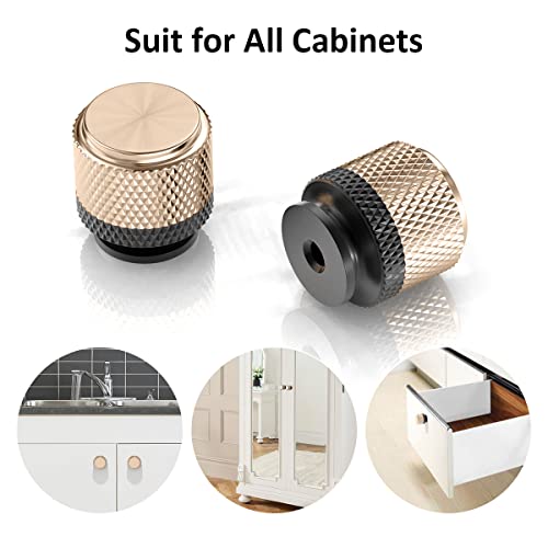 6 Pack Cabinet Knob Aluminum Dresser Knobs Gold And Black Cabinet Handles Oxidation Finish With Diamond Pattern #TOP4