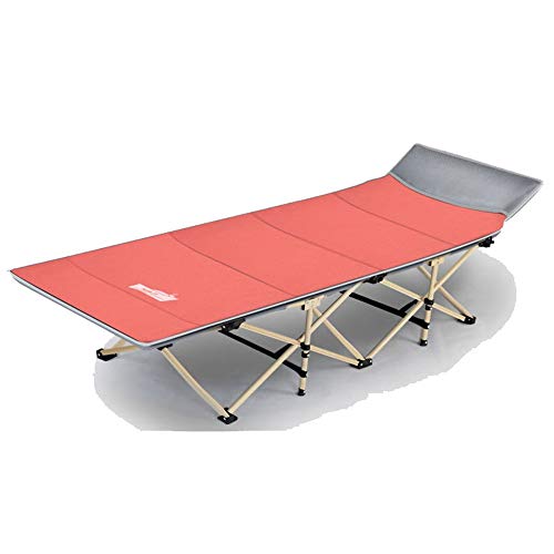 YJIA Oxford Portable Folding Bed Camping Cot Home Lounging Storage Bag Comfortable chair (Color : Pink, Size : 190 * 67 * 35cm)