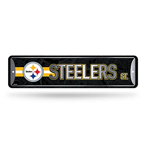 Rico Industries NFL Football Pittsburgh Steelers Metal Street Sign