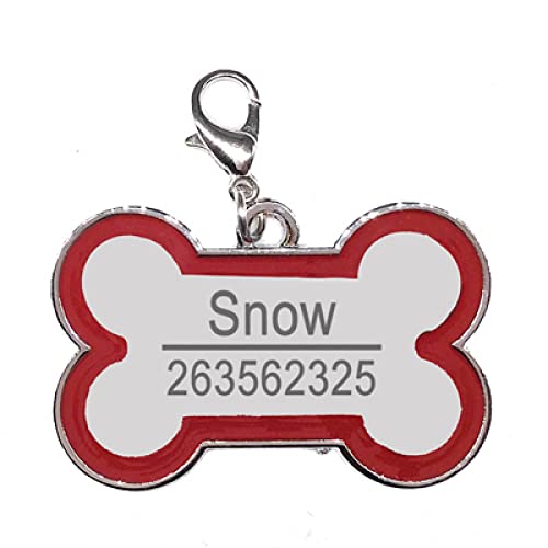 Gravur Dog Tag Halsband Edelstahl ID Tag Name Telefon Pet Dog Charm Zubehör bunt,Rot,L Cover