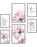 poster rosa weiß 【 PREMIUM QUALITÄT MADE IN GERMANY! 】Gestochen scharfer Kunstdruck auf sehr dickem Papier. Nur die beste Bilder-Qualität für die Wand als Bilder Set vereint. Bilder Wohnzimmer mit Sprüche