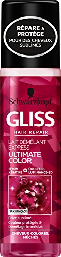Gliss Hair Repair Ultimate Color - Latte districante Express per capelli colorati/con mèches, flacone da 200 ml, set da 3