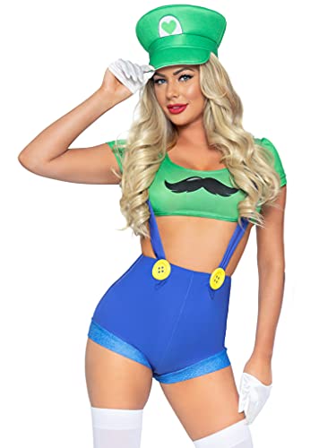 Disfraz de Gamer Sidekick con Top Corto y Pantalones Cortos con Tirantes en Talla XS