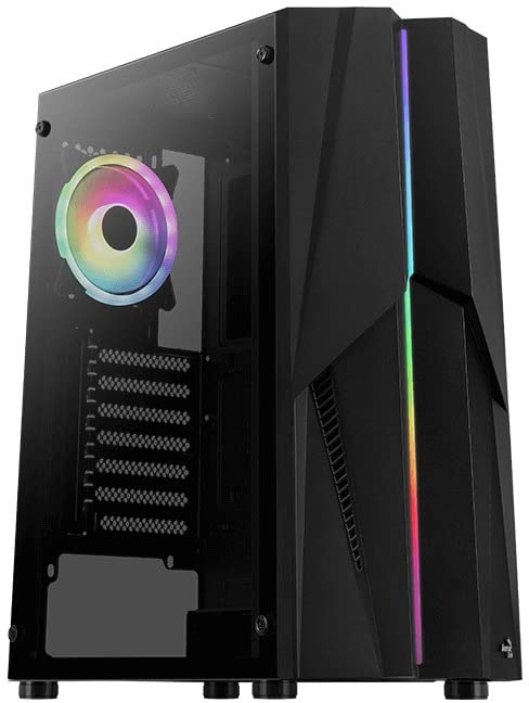 Provonto 12 Cœurs Lite PC Gamer [Intel Xeon E5-2650 v4, AMD Radeon RX 580, 16 Go de RAM, 480 Go SSD] Windows Desktop Gaming Ordinateur de Bureau Tour Complet Fixe Pas Cher Jeux Unité Centrale
