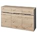 Produktbild MEMPHIS Sideboard in Artisan Eiche Optik, Graphit - Moderne Kommode mit viel Stauraum - 135 x 82 x 38 cm (B/H/T)