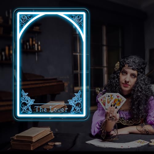 Image of Tarot Mirror Neon Sign, Ice Blue, 15.7 inchx10.6 inch