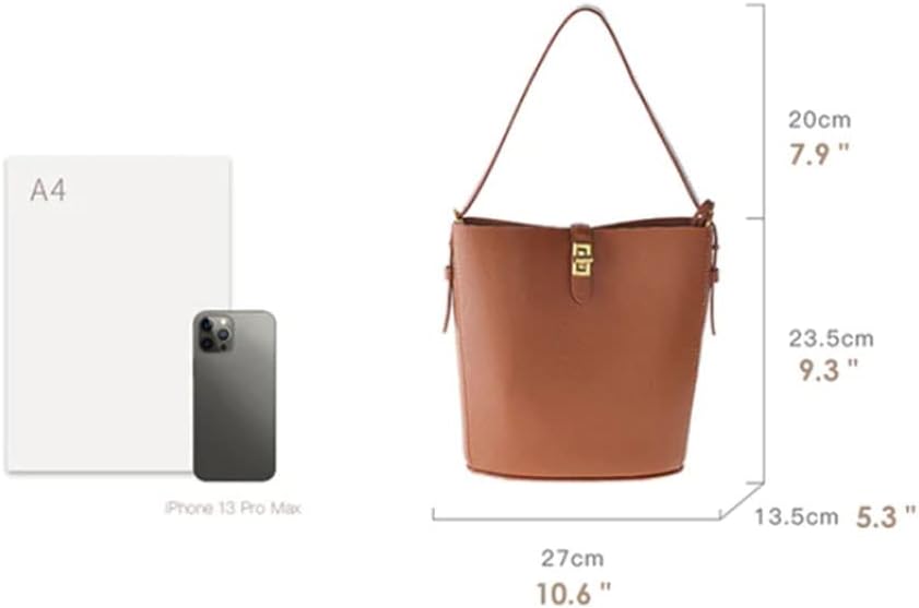 POPSEWING Leather Simple Bucket Crossbody Bag Kits, DIY Shoulder Purse with Sewing Kit, DIY Handmade Bag Kit for Mom Girlfriend (White)