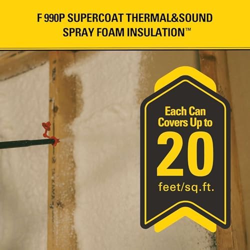 STANLEY Supercoat Spray Foam Insulation - Closed Cell Spray Foam Covers Up to 240 Sq.Ft. Gun Use, Gun Not Included, 27.1 oz, 12 Pack