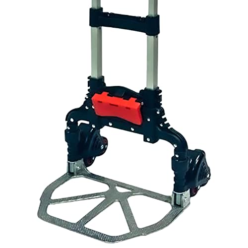 Magna Cart 6-Wheel Folding Aluminum Hand Truck with Tote Attachment for Moving Boxes and Groceries, Red