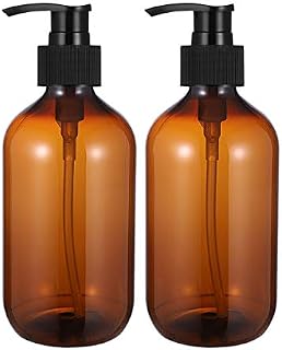 2PCS 500ml Empty Shampoo Bottles Opaque Versatile Pump Bottle Drip-free Lotion Container Hand Soap Dispenser, Brown
