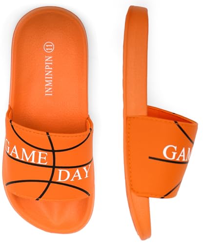 Image of INMINPIN Kids Boys Girls Ball Sprots Slides Sandals Ultra Comfortable Beach Pool Shower Shoes House Slide Indoor Outdoor for Sports Fan