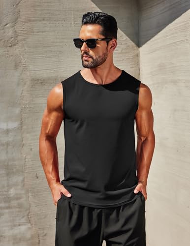COOFANDY Men's Workout Tank Tops 1/2 Pack Dry Fit Sleeveless Muscle Gym Shirts Stretch Bodybuilding Tee2
