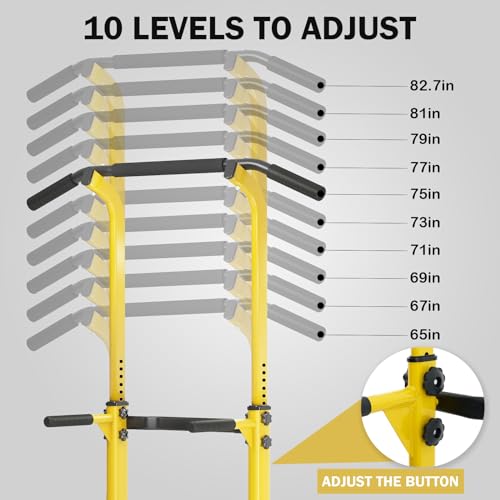 Image of SogesPower Power Tower Dip Station Pull Up Bar for Home Gym Adjustable Height Strength Training Workout Equipment,Pull Up Bar Station