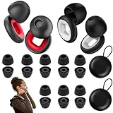 18 Stück Loop Earplugs, Alpine Gehörschutz und Motorrad OhrstöPsel WindgeräUsche, Schwarz und Rot, Motorrad Gehörschutz Geeignet für Haushalt Büro Reise und Motorradfahren