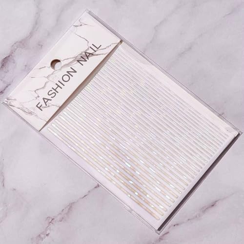 Parlak Gümüş Şerit Tırnak Sticker, Şerit Tırnak Etiketi Nail Art