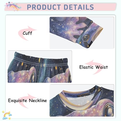 Pajama Sets Long Sleeve Cute Galaxy Axolotl Soft Comfy Sleepwear 2 Piece PJS 3-8T4