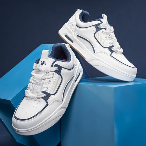 Image of Red Tape Women's Sneakers Blue Pu Round Toe Lace-Up Easy Movement