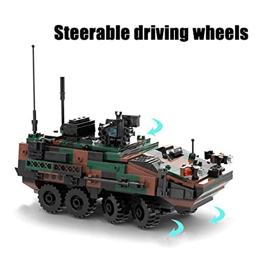 Dellia Panzer Bausteine Modell, 858 Teile Technik WW2 Militär Gepanzerte Infanterie Panzer Modellbausatz MilitärFahrzeug… – Bild 4