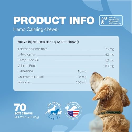 Chewia TP-DUCK-050724 Hemp Calming Chews For Dogs - Anxiety Relief For Dogs - Dog Calming Treats thumb #5