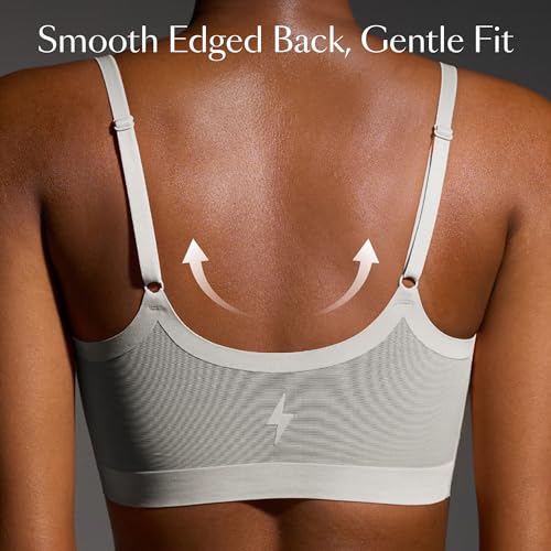 Image of EBY Seamless Support Bralette with Adjustable Straps, Bralettes for Women, Wireless Bra for Women - Pearl, Medium Plus