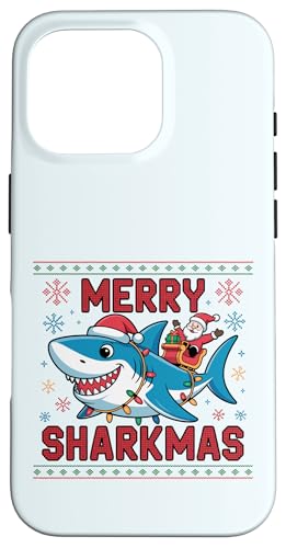 Merry Sharkmas AO[Z[^[ T^ CfBO V[N Cgt X}zP[X iPhone 16 Pro p