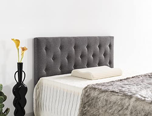 NOVEMBER Tête de lit Deco, capitonnée Tissu Gris, L'épaisseur Totale de 8 cm (160 x 100 cm)