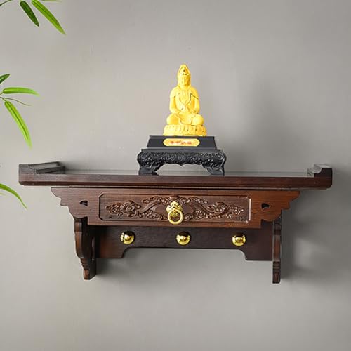 Niche Bouddhiste Murale Suspendue : Solution Gain de Place avec Plateau Rétractable - 3