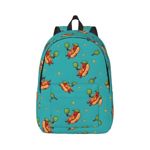 Sac à dos de sport Hot Dog femme 17,7 pouces pour voyage gourmand