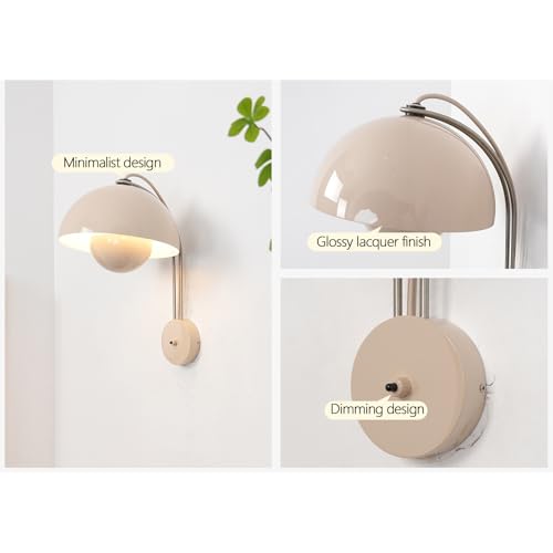 Aplique de pared regulable rojo con enchufe e interruptor 4