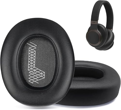 Image of JBL E65 Replacement Ear Pads for JBL E65 (E65BT E65BTNC) /Live 650 (650NC 650BTNC) /Live 660 (660NC 660BTNC) /Duet NC Over-Ear Headphones, Earpads Cushions with Softer Leather (Black)