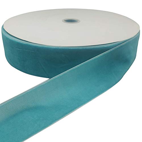 Image of 10 Yards Velvet Ribbon Spool (Blue, 2 inch)