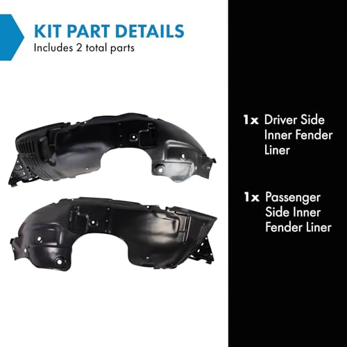 Image of TRQ Inner Fender Liner Set Compatible with 2014-2015 Kia Sorento KI1248138 KI1249138