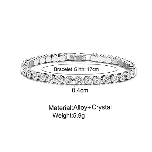 Yallnasl Cubic Zirconia Tennis Bracelets For Women Friendship Princess Cz Diamond Tennis Bracelet Rhinestone Silver Crystal White Gold Plated Bracelet Gifts For Friends thumb #3