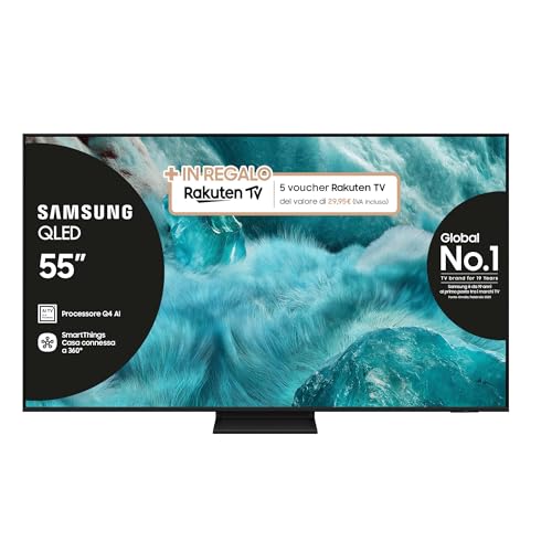 Samsung Smart TV 55'' QE55Q7F5AUXZT QLED 4K, Q4 AI Processor, 4K Upscaling, OTS Lite, Slim Look Design, 2025