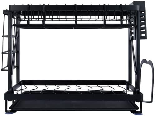 Miniatura 2 de Household Essentials Organizador de metal para encimera de 2 niveles, negro 16.25 pulgadas de largo x 12.25 pulgadas de alto