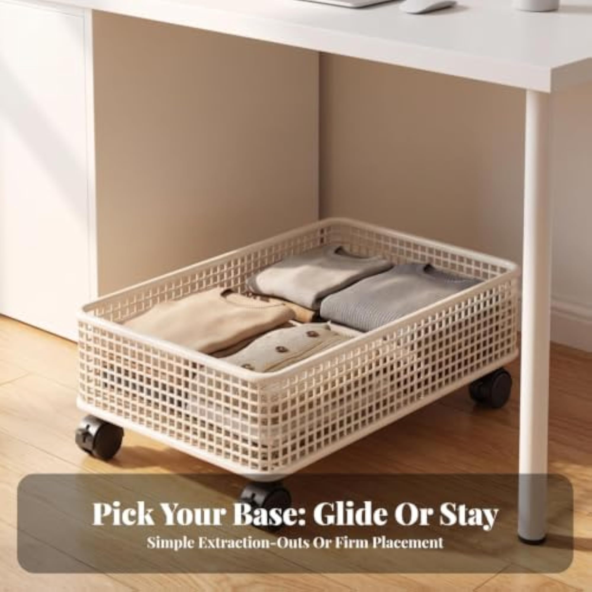 Low-Profile Under-Bed Storage Box, Reinforced Corner Framing