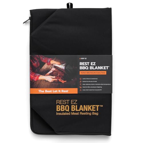 Rest EZ BBQ Blanket - Insulated Meat Resting Bag for Moisture Retention and Tender BBQ - Heavy-Duty with Wide Mouth Design for Briskets Pork Shoulders Steaks - Black