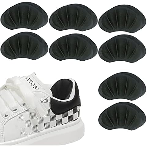 8 Pairs Heel Grips with Strong Sticky Backing,Heel Grips Heel Cushion Pads for Shoes Too Big Anti-Blister Heel Cushion Pads Heel Protectors from Slipping Out and Rubbing for Women and Men (Black) Cover
