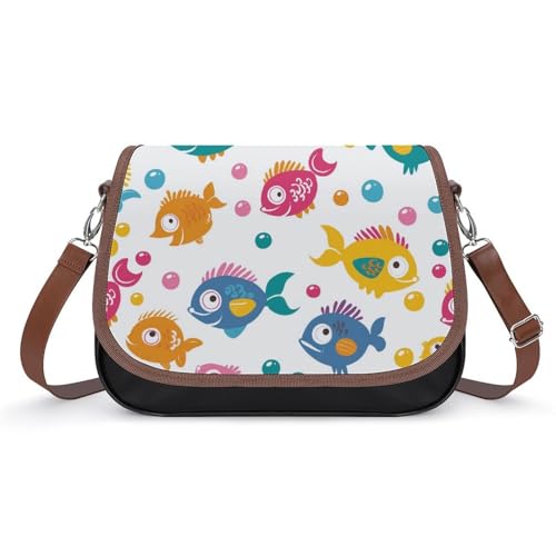 Sac à main poissons anti-pluie en cuir sacoche bandoulière colorée