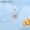 Diorra Silver Necklaces for Women 925 Sterling Silver Diamond Charm Necklace Dainty CZ Crystal Heart Pendant Chain Jewellery Birthday Gifts for Women Girls #4