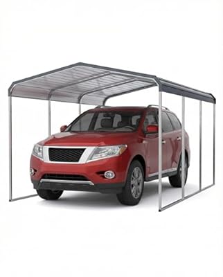 GarveeLife 10x15 ft Heavy Duty Metal Carport, Oversized Steel Car Port for Trucks, Boats, Tractors – All-Weather Protection, 680 lbs Net Weight