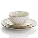 Elama HoneyIvory 16 Piece Stoneware Dinnerware Set in Ivory