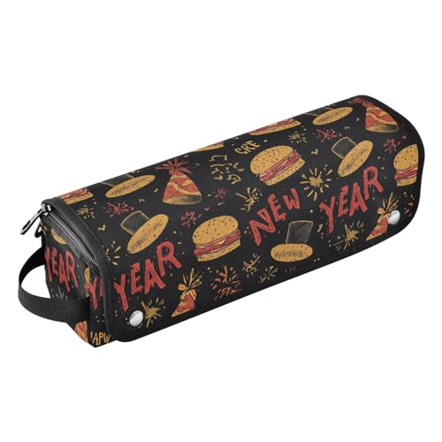 Bolsa de viaje resistente al calor para herramientas de cabello Nueva Year Burger Black Hot Hair Tools