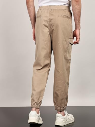 Image of Alan Jones Men's Cargo Jogger Pants | Regular Fit Tapered Joggers with Elastic Waist & Hems | Cotton Stretch Utility Pocket Track Pants | Casual Everyday Wear