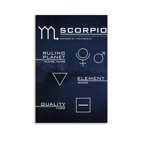 Poster Scorpion (1) - Décoration murale - Ciel étoilé cosmique - 30 x 45 cm