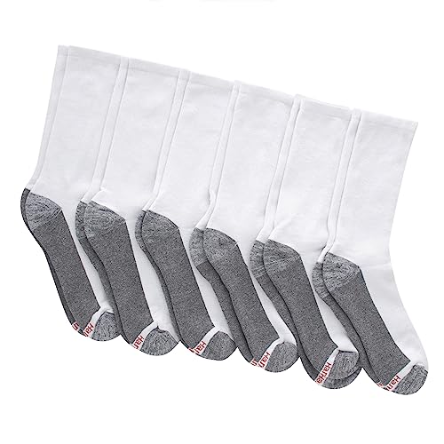 Image of Hanes Men's Crew & Over the Calf Socks Pack, Max Cushioned Moisture-wicking Stay Dry Socks, Athletic Socks, 6, 8 Or 12-pairs